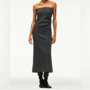 NWT Zara Strapless Grey Wool Dress Limited Edition